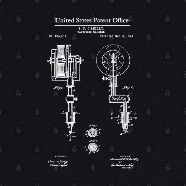 First Tattoo Machine Patent White by Luve